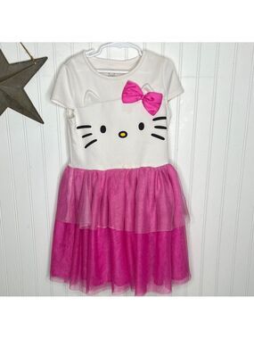Sanrio White and Pink Hello Kitty Dress Size Girls 7-8